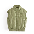 Women Vest PU Leather Vest Casual Single-Breasted Simple